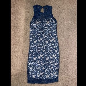 ✨Blue Sequin Lace Dress✨
